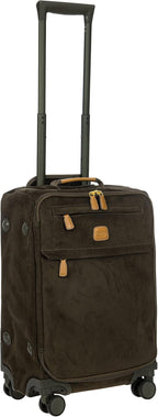 Bric's LIFE TROPEA 21-Inch Carry On Spinner - Luxury Luggage With Spinner Wheels - Away Luggage and Lightweight Carry on Suitcases with Wheels - Faux Suede - Olive
