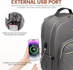LOVEVOOK Laptop Backpack for Women 18.4 inch,Cute Womens Travel Backpack Purse,Professional Laptop Computer Bag,Waterproof Work Business College Teacher Bag Carry on Backpack with USB Port,Purple Gray