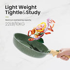 Kitchen Academy Removable Handle Pots and Pans Set - 10 Pieces Green Cookware Set with Removable Handle, RV Induction Cookware Set for Camp