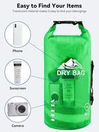 HEETA Dry Bag Waterproof for Women Men, 5L/10L/20L/30L/40L Roll Top Lightweight Dry Storage Bag Backpack with Phone Case for Travel Swimming Boating Kayaking Paddle Board Camping Beach Accessories