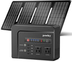 Powkey Solar Generator with Panel,200W Portable Power Station with Solar Panel 40W, 110V Pure Sine Wave DC/USB/AC Outlet Electric Generator Battery Backup for Outdoor Camping Emergency Home