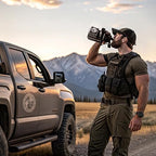 Combat Canteen - 32oz Insulated Water Bottle with Paracord Handle, Stainless Steel Water Jug with Rugged Pockets for Keys, Wallet & Phone - White Digital - Old Southern Brass