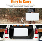 8 FT Folding Table with Carry Handle, Portable Fold-in-Half Plastic Table, Rectangle Foldable Table for Indoor/Outdoor White