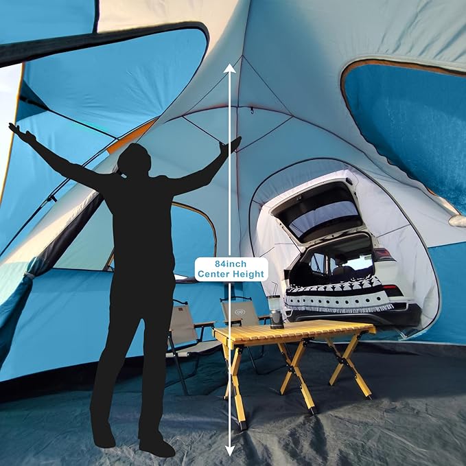 UNP SUV Dome Tent for Camping, Outdoor 6 Person Car Camping Tent, Easy Set Up SUV Tailgate Tent with Rainfly 10' x 10' Vehicle Camping Tent