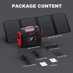 Solar Generator 300W, Portable Power Station with 40W Foldable Solar Panel, Big Power Bank with AC Outlet, Multi-Port with LED Flashlights for CPAP Home Outdoor Camping Hurricane Emergency