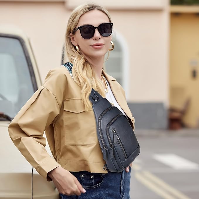 CLUCI Crossbody Bags for Women Men,Leather Sling Bag Cross Body Backpack for Woman Gifts for Women Birthday Unique