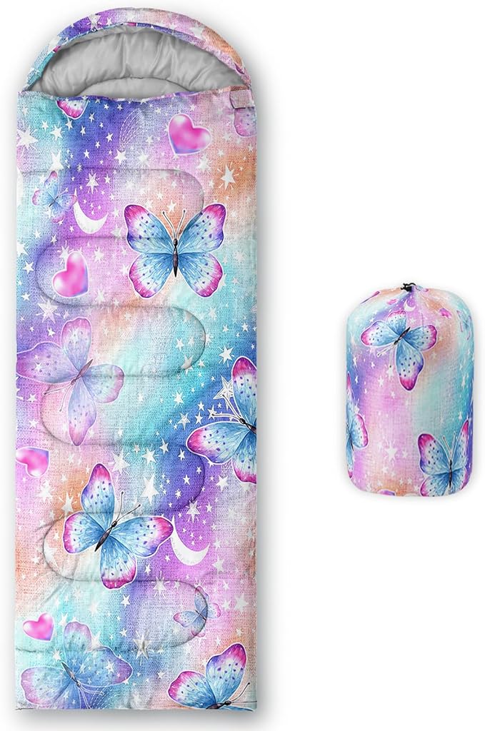 QOOMO Animals Camping Sleeping Bags,3 Season Warm & Cool Weather,Lightweight,Waterproof Sleeping Bags for Adults & Kids,Traveling,and Outdoors,Camping Gear Equipment