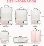 BAGAIL 6 Set/4 Set Lightweight Compression Packing Cubes for Travel, Anti-Tearing Expandable Organizer Bags for Suitcase