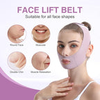 Anti-Snoring Chin Support for Better Sleep，Face Lifting Strap for Sleeping & Snoring Relief, Chin Strap for Double Chin Reduction & Jawline Contouring, Adjustable Breathable V-Line Shaping Belt