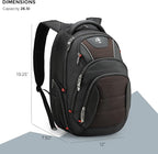 Swissdigital Design Men's Laptop Backpack for Man，Large Capacity Business Travel Backpack Black/Brown | J14-32