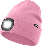 ATNKE LED Lighted Beanie Hat,USB Rechargeable 4 LED Running Headlamp Bright Cap with The Light Gifts for Men and Women