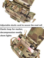 SABADO Rapid/Quick Deploy First Aid Kit Pack Tactical IFAK Pouch Two-Piece System Med Roll Carrier Hypalon Handle Outdoor Sport Hunting Bag