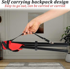 Travel Folding Camping Stool, 17.7 Inch Outdoor Tripod Seat Portable Fishing Chair Sturdy Three Legged Stool with Carry Strap for Camping Party Hiking Golf Mountaineering Picnic Beach, Red