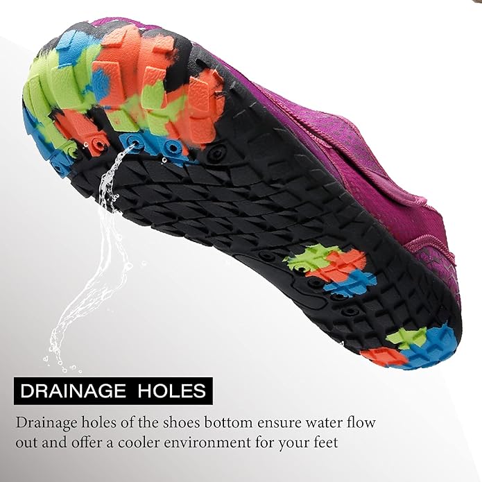 L-RUN Barefoot Water Shoes Women Mens Aqua Sock Athletic Hiking Water Sports Shoes for Swim Beach Pool Sand Diving Walking