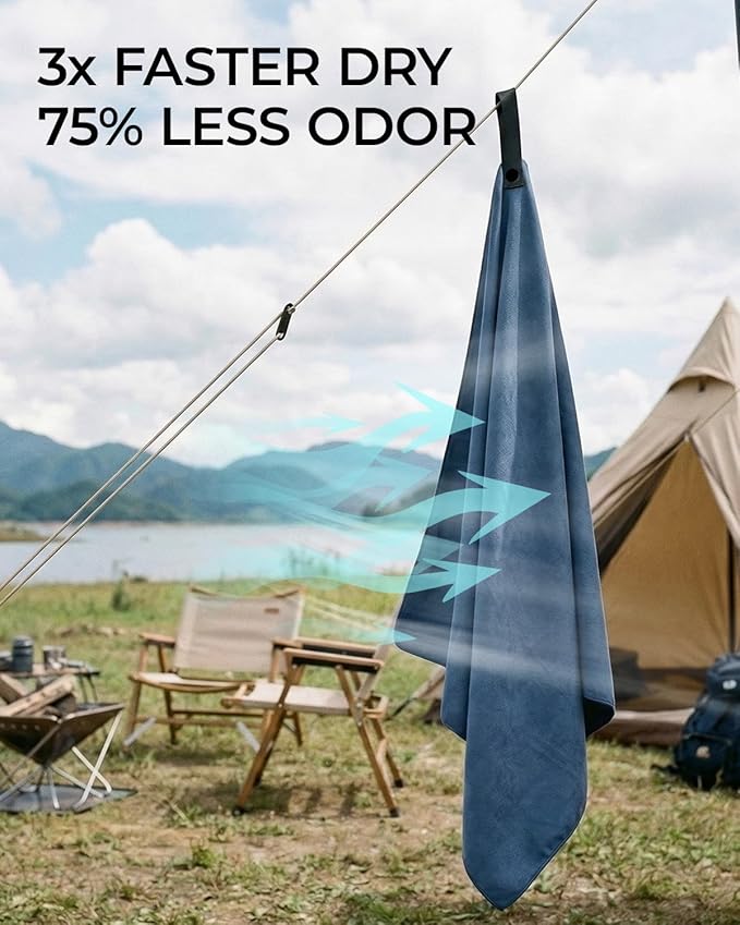 Quick Dry Microfiber Towel Travel, Beach & Camping Towels. Fast Drying, Super Absorbent & Ultra Compact for Travel, Bath, Gym, Swimming, 1 Pack, 72"x40" Navy Blue