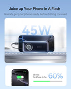 Baseus Qi2.2 25W Slim 10,000mAh Magnetic Portable Charger, Bundle 10000mAh Fast Charging Power Bank Built-in 45W Retractable USB-C Cable