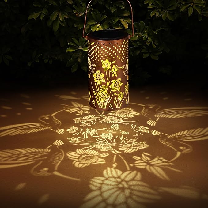 2Pack Hummingbird Solar Light, Birthday Gift for Women, Men, Mother's Day, Thanksgiving, Christmas, New Year Gift. Outdoor Waterproof Lights Hanging Patio Garden Decoration, Outdoor Backyard
