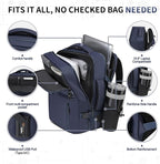 Lay Flat Carry on Travel Backpack, 30L Airline Approved, Fits 16" Laptop, USB-C & USB-A, Water Resistant, Gray