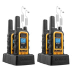DEWALT FRS Walkie Talkies Long Range 2 Way Radio, 1 Watt, Waterproof & Rechargeable, 6 Pack with Gang Charger, DXFRS300-BCH6