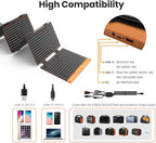 FlexSolar 60W Portable Solar Panels Chargers with PD3.0 USB-C,QC3.0 USB-A and DC Outputs Foldable IP67 Waterproof Power Emergency Camping for Small Power Station Generator,Phones, Power Banks, Tablets