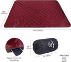 REDCAMP Large Warm Blanket with Sherpa Lining, Cold Weather Outdoor Blanket Windproof for Camping Stadium, Machine Washable 79"x 79" Red