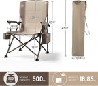 TIMBER RIDGE Oversized Folding Camping Chair High Back Heavy Duty for Adults Support up to 500lbs with Cup Holder, Side Pocket Cooler Bag