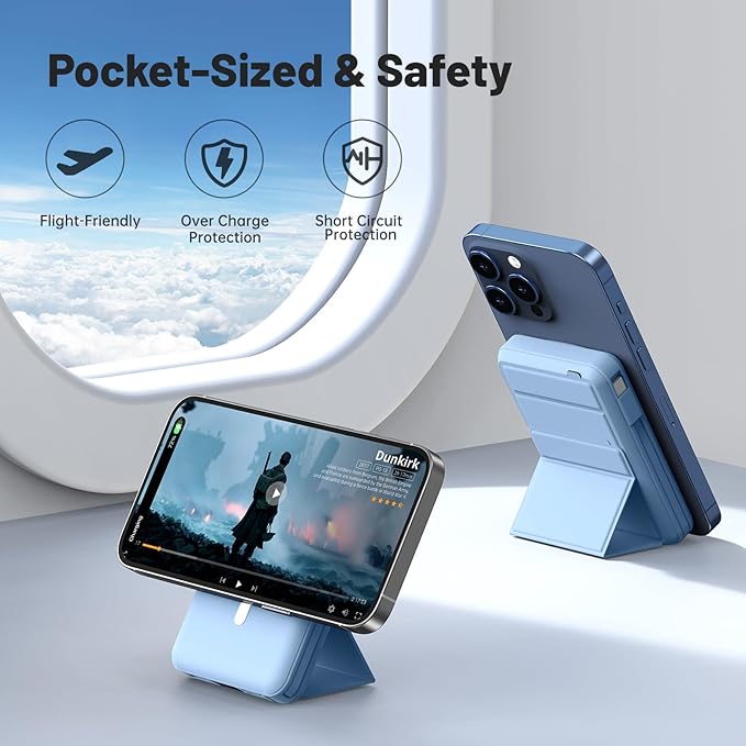 Azmuth for Magsafe Battery Pack, 10000mAh Magnetic Power Bank 22.5W PD Fast Charging with LED Display Wireless Portable Charger for Magsafe with Stand for iPhone 17/16/15/14/13/12/Pro/Pro Max