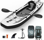 10.2'x35''x8'' Inflatable Kayak with Detachable Seat, SUP-Kayak Set Includes Hand Pump/Aluminum Oar/Backpack, Boat for Adults/Kids | for Fishing, Touring