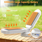 Hapfish Rechargeable Solar Camping Lantern, 5000mAh Battery Powered LED Lights, Dimmable Foldable Waterproof Camping Essentials, Lamp for Power Outages, Camping Gear, Hurricane, Emergency, Indoor