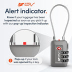 TSA Accepted Luggage Travel Lock, Set-Your-Own Combination Lock for School Gym Locker, Luggage Suitcase Baggage Locks, Filing Cabinets, Toolbox, Case (Slate Gray, 1 Pack)