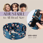 Silk Sleep Mask Soft Pressureless: 100% Mulberry Silk for Eye Skin Anti Wrinkles, Large Size for Total Blackout, Adjustable Wide Velcro Ear Cover, Print