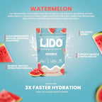 LIDO Watermelon Electrolyte Powder Packets — Clean, Zero-Sugar Hydration Drink Mix with Balanced Sodium for Fast Replenishment — Vegan, Paleo & Fasting Friendly — 28 Sticks