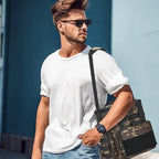 Tactical Lunch Box for Men, Insulated Bag Adult, Thermal Lunchbox Leakproof Waterproof Cooler Bag, Dual Compartment Tote, Large Pail Work Office Camping Travel(Black Camo)