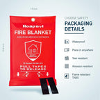 4 Pack Emergency Fire Blanket for Home, Kitchen, Car and Warehouse. 40" x 40" Fire Safety Blanket Extinguisher, Fiberglass Flame-Resistant