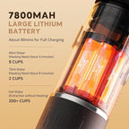 Portable Espresso Machine with 3-4 Min Self-heating, 7800mAh Rechargeable Electric Coffee Machine 19 Bar Compatible with NS Capsules and Ground Coffee (Red)