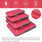 BAGAIL 4 Set/6 Set/8 Set Compression Packing Cubes Travel Accessories Expandable Packing Organizers (Cloth Pattern, 4-Coral)