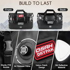 Waterproof Duffel Bag - Motorcycle Dry Bag Tail Bag with Large Storage Space, Waterproof Luggage Duffle Bags with Outer Mesh Zipper Pocket for Camping, Kayaking, Fishing & Traveling