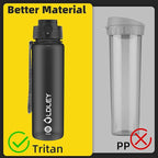 OLDLEY 32 oz Water Bottle, Motivational Water Bottle with Time Marker, Sports Water Bottle With Strap, Leakproof & BPA Free Large Water Bottles for School, Gym, Travel, Outdoor, Tritan,Black