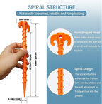 Spiral Plastic Tent Stakes 15 Pack - 10 Inch Heavy Duty Beach Tent Pegs Canopy Stakes - Essential Gear for Camping, Backpacking, Gardening and More