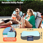 TREKOLOGY Inflatable Beach Pillow – Portable Beach Chair Pillow with Adjustable Strap & Sand Bag for Stability, Washable Cover, and Ergonomic Support for Ultimate Relaxation ALUFT Mint