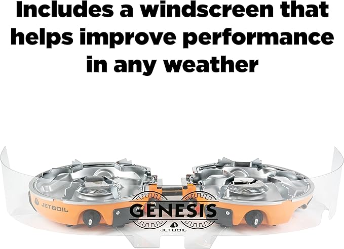Jetboil Genesis Basecamp Backpacking and Camping Stove Cooking System with Camping Cookware