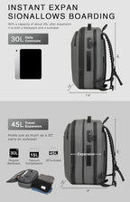 Vacuum Seal Travel Backpack 45L with Pump - Expandable Air Compression System, Water-Resistant Business TSA Lock, Laptop Backpack, Carry-On Suitcase Luggage, Gifts for Men