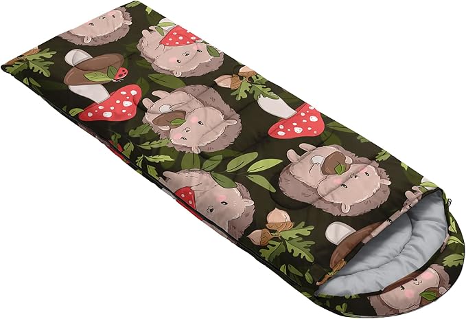 QOOMO Animals Camping Sleeping Bags,3 Season Warm & Cool Weather,Lightweight,Waterproof Sleeping Bags for Adults & Kids,Traveling,and Outdoors,Camping Gear Equipment