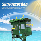 BDL Camping Chair with Canopy Shade Portable Folding Beach Chairs with Cooler, Mesh Backrest, Cup Holder, and Pocket for Camping, Fishing, Beach, and Sports,Green