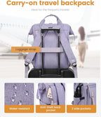 LOVEVOOK Laptop Backpack Purse for Women, Cute College School Backpack Bookbag For Teenager Girls, Teacher Nurse Bags Work Travel Backpack, Business Computer Laptop Bag Daypack, 15.6 Inch, Purple