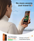 TORRAS EasyGo 0.45" Slim Magnetic Portable Charger Power Bank for iPhone, 5000mAh 22.5W Fast Charging Wireless Battery Pack Compatible with Magsafe, iPhone Air,Pro,Pro Max,17,16,15,14,13,12, Rose Gold