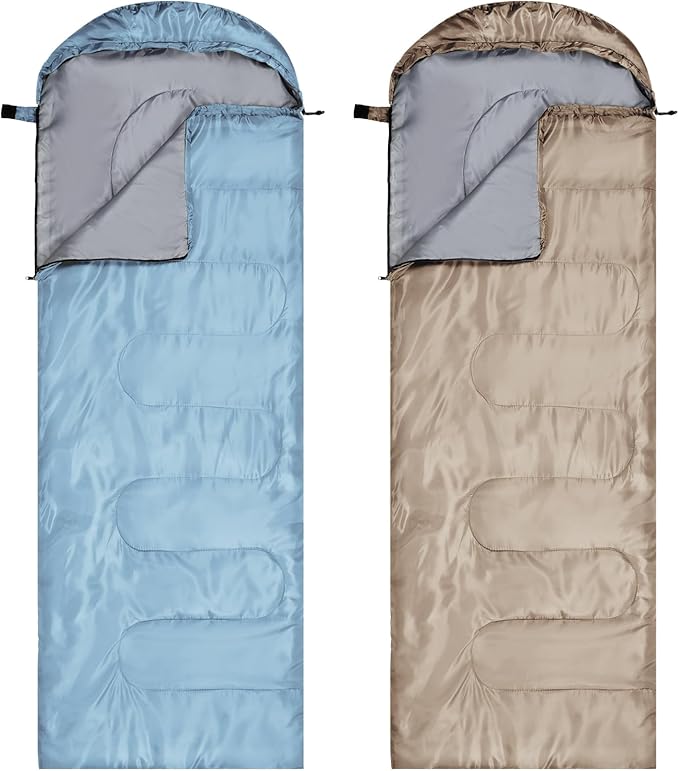 Tudomro 2 Pcs Camping Sleeping Bag for Adults, Lightweight Packable Waterproof Camping Gear Equipment to Keep Warm for Spring Summer Fall Indoor Outdoor Backpacking Hiking Travel