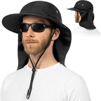 SUN CUBE Sun Hat for Men, Wide Brim Fishing Hat Neck Flap Cover Men, Women, Hiking, Camping, Sun Protection UV, Gardening