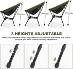 MINGPINHUIUS Portable Camping Chair Backpacking Chair: Ultra Light Height Adjustable Foldable Outdoor Chair Setup in Fast Upgraded Aluminum Frames for Picnic Festival Outside Travel (Military Green)