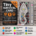 Tiny Survival Card - Fishing and Outdoor Wilderness Survival Set